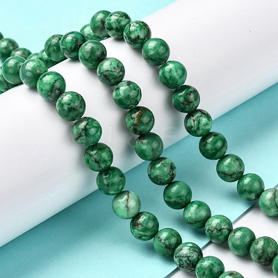Natural Marble Beads Strands G-K211-8mm-H-1