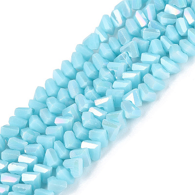 Electroplate Opaque Glass Beads Strands EGLA-Q139-01A-C15-1