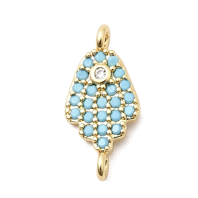 Religion Brass Micro Pave Cubic Zirconia Connector Charms KK-H529-01B-G-1