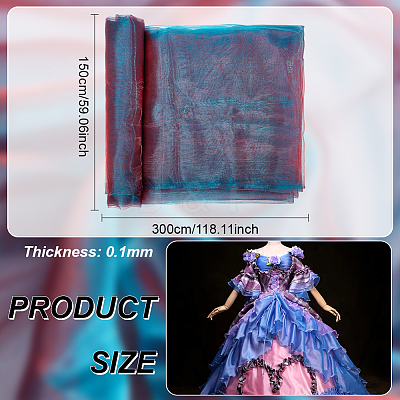 Two Tone Polyester Organza Fabric AJEW-WH0314-302B-1