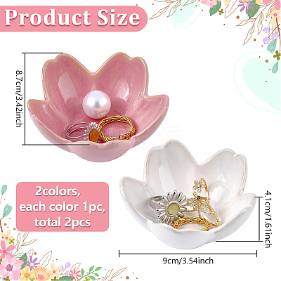 2Pcs 2 Colors Ceramic Dipping Sauce Dish AJEW-WR0003-98-1