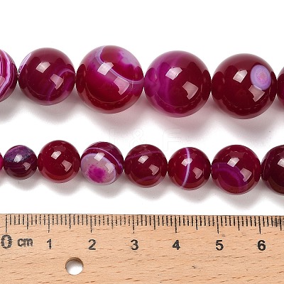 Natural Banded Agate Graduated Beads Strands G-P589-A01-01I-1