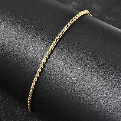 Twist 304 Stainless Steel Link Chains Bracelets for Women BJEW-K240-09G-1