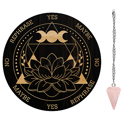AHADEMAKER 1Pc Cone/Spike/Pendulum Natural Rose Quartz Stone Pendants DIY-GA0004-30E-1