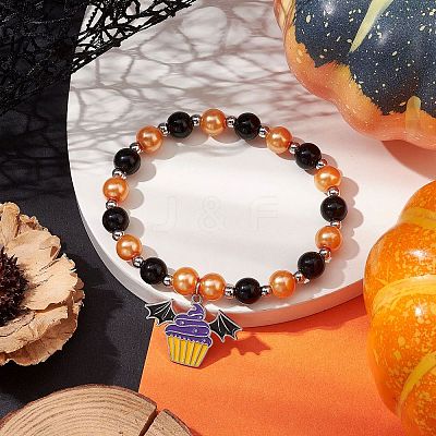 Alloy Enamel Charm Bracelets BJEW-JB10851-02-1