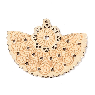 Hollow Wood Big Pendants WOCR-PW0003-83E-1