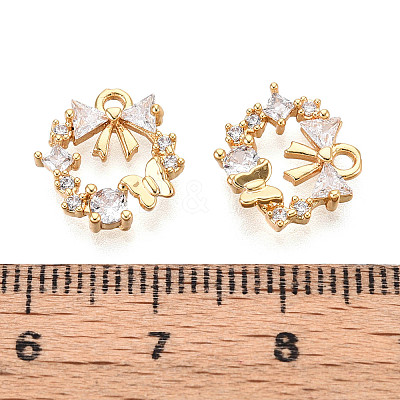 Brass Micro Pave Cubic Zirconia Charms KK-N263-78A-G-1