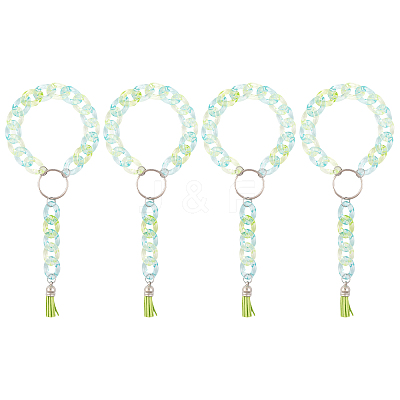 4Pcs Wristlet Keychain Acrylic Curb Chain Keychain Bracelet KEYC-CA0001-38-1