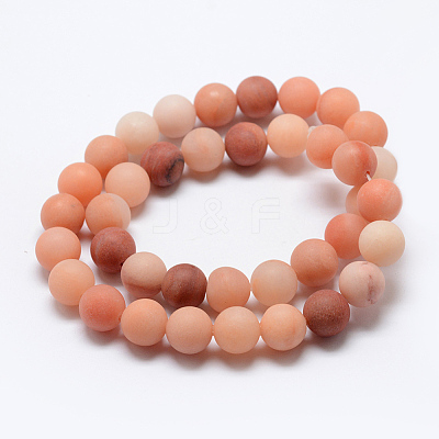 Natural Pink Aventurine Beads Strands G-G716-01-8mm-1