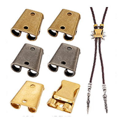 6Pcs 3 Colors Zinc Alloy Bolo Tie Slider Clasps FIND-PH0023-92A-1