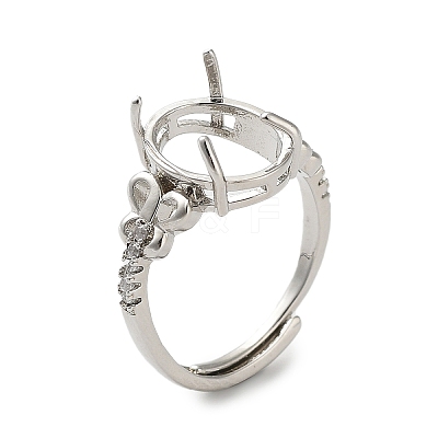 Adjustable Brass Solitaire Ring Settings KK-L193-08P-01-1