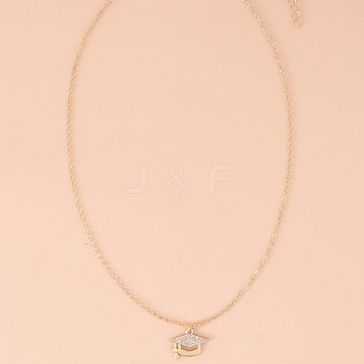Graduation Theme Alloy Crystal Rhinestone Pendant Necklaces FS-WG07ADB-01-1