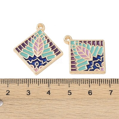 Rack Plating Alloy Enamel Pendants FIND-I038-04G-1