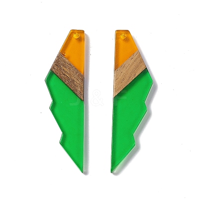 Transparent Resin & Walnut Wood Big Pendants RESI-M027-09A-1