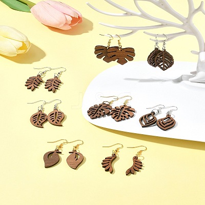 DIY Leaf Dangle Earring Making Kits DIY-FS0008-63A-1