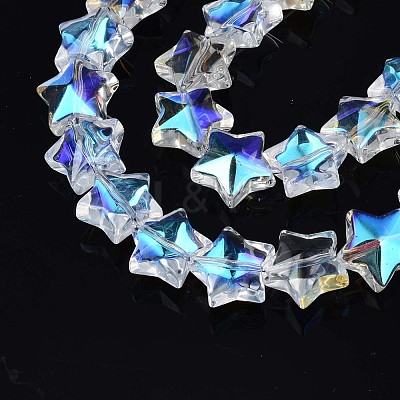 Electroplate Glass Beads Strand EGLA-S188-18-B03-1