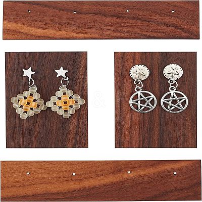4Pcs 2 Style Black Walnut Earring Display Stand EDIS-FG0001-45-1