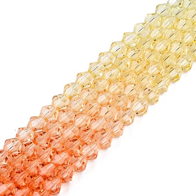 Gradient Color Baking Paint Glass Bead Strands X1-DGLA-A039-T6mm-A014-1