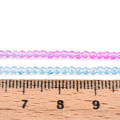 Transparent Gradient Color Glass Beads Strands GLAA-H021-01A-21-1