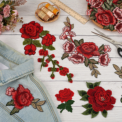 9 Styles Computerized Embroidery Cloth Self Adhesive Patches PATC-FG0002-39-1