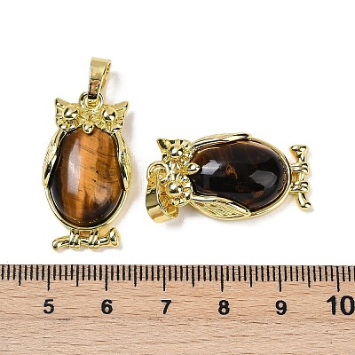 Natural Tiger Eye Pendant KK-F887-02G-07-1