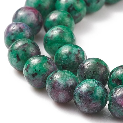 Round Dyed Natural Gemstone Bead Strands G-R345-6mm-15-1