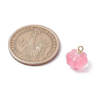 Transparent Spray Paint Glass Pendants PALLOY-JF03496-01-1