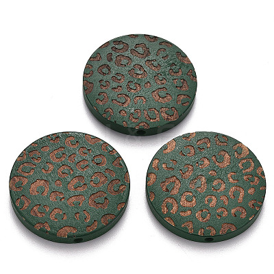Painted Natural Wood Beads X-WOOD-N006-07P-1