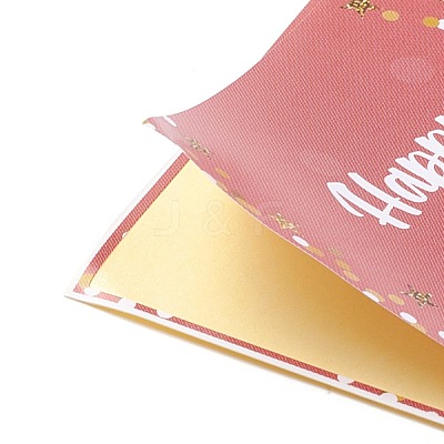 Rectangle Happy Birthday Theme Paper Stickers DIY-B041-23B-1