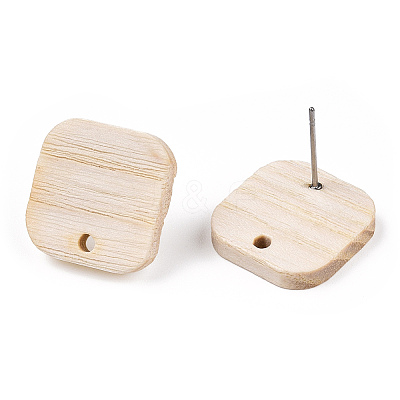 Ash Wood Stud Earring Findings EJEW-N017-011J-1