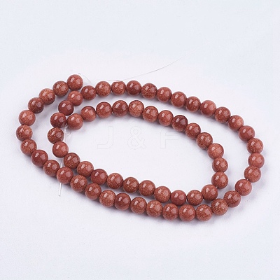 Synthetic Goldstone Bead Strands G-R193-04-6mm-1