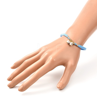 Adjustable Natural Gemstone Braided Bracelets BJEW-JB07026-1