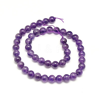 Natural Amethyst Round Beads Strands G-P047B-1AB-1