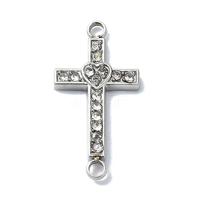 304 Stainless Steel Crystal Rhinestone Connector Charms STAS-Z065-02P-02-1