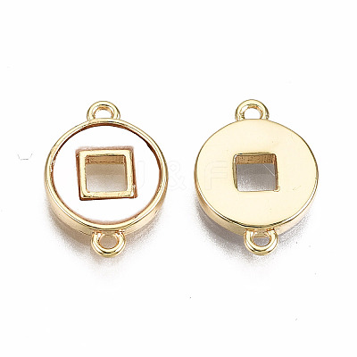 Natural Freshwater Shell Brass Links Connectors KK-T056-100G-NF-1