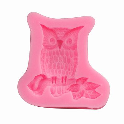 Cute Owl Design DIY Food Grade Silicone Molds AJEW-L054-24-1