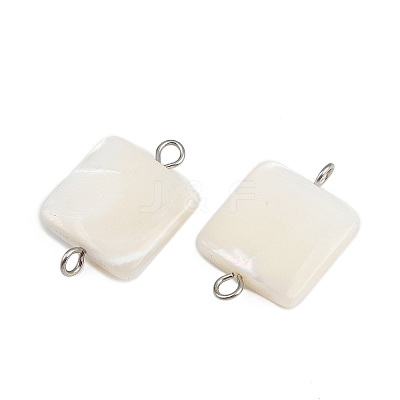 Natural Shell Square Connector Charms X1-STAS-D378-27P-1