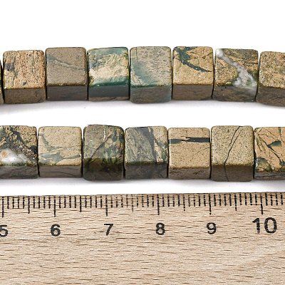 Natural Verdite Stone Beads Strands G-B155-C11-8x8mm-1