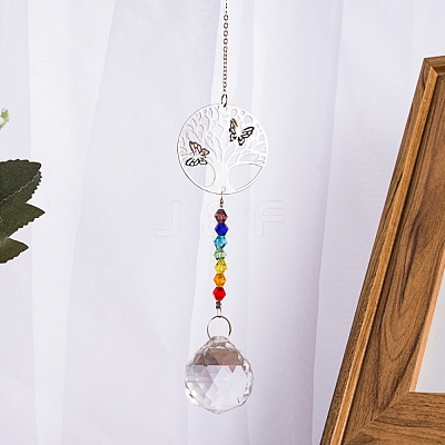 Crystals Chandelier Suncatchers Prisms Chakra Hanging Pendant AJEW-I040-12P-1