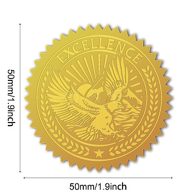 Plastic Self Adhesive Gold Foil Embossed Stickers DIY-WH0211-374-1