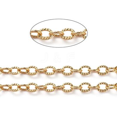 Soldered Brass Textured Cable Chains CHC-G005-01G-1