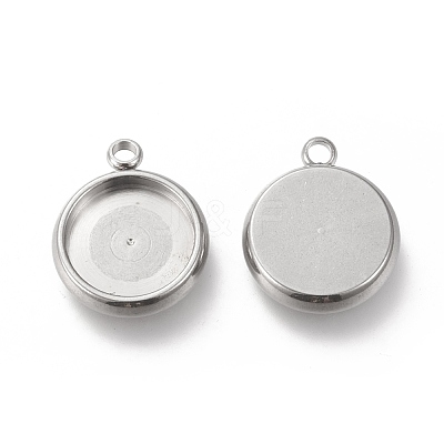 Non-Tarnish 304 Stainless Steel Pendant Cabochon Settings STAS-I162-01D-P-1