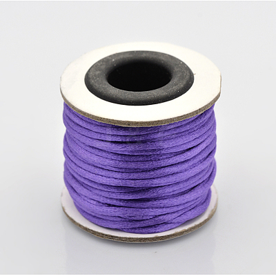 Round Nylon Satin Rattail Cord X-NWIR-O001-A-09-1