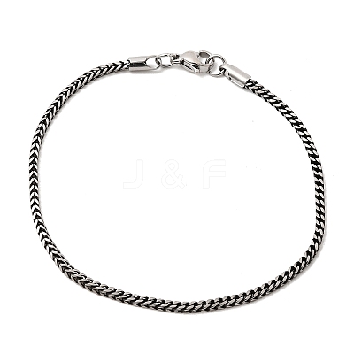 304 Stainless Steel Curb Chian Bracelets for Women Men BJEW-K240-12A-AS-1