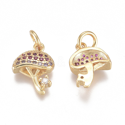 Brass Micro Pave Cubic Zirconia Charms ZIRC-I038-01G-1