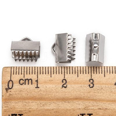 Tarnish Resistant 304 Stainless Steel Ribbon Crimp Ends STAS-E103-08C-1