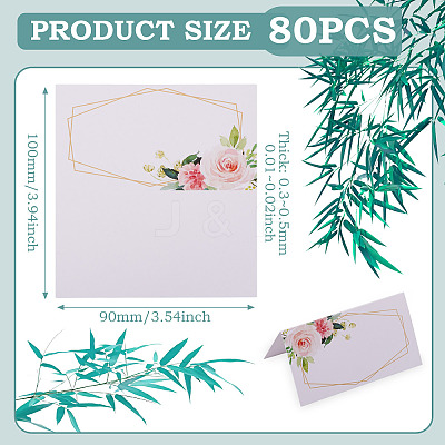 80Pcs Rectangle Paper Table Place Cards AJEW-TA0003-62B-1