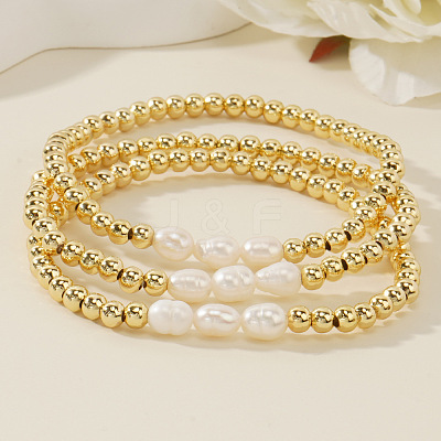 3 Pieces Freshwater Pearl Bracelet Sets EH2658-1