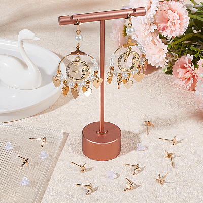 14Pcs Brass Star Stud Earring Findings KK-BBC0009-47-1