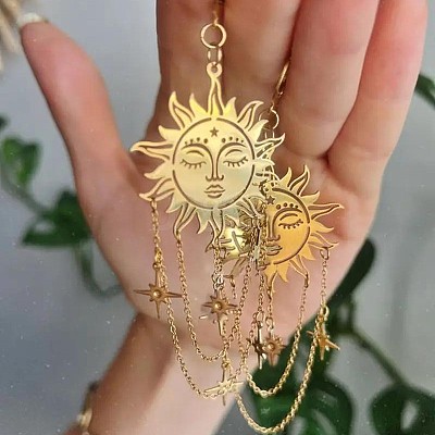 Brass Dangle Earrings FS-WGC2143-01-1